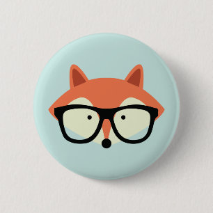 Cute Hipster Red Fox Ronde Button 5,7 Cm
