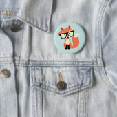 Cute Hipster Red Fox Ronde Button 5,7 Cm (In situ)