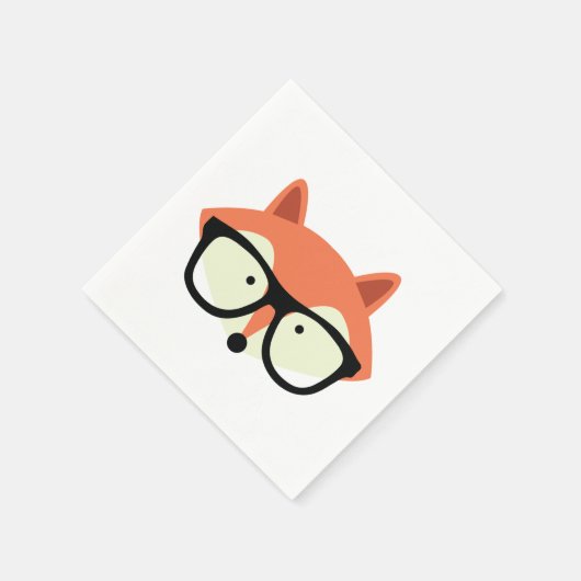 Cute Hipster Red Fox Servet (Hoek)