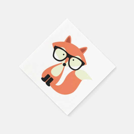 Cute Hipster Red Fox Servet (Hoek)