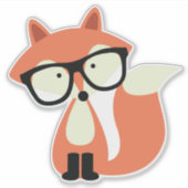 Cute Hipster Red Fox Sticker (Voorkant)