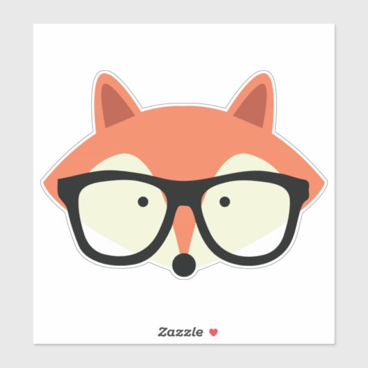 Cute Hipster Red Fox Sticker (Vel)