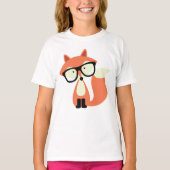 Cute Hipster Red Fox T-shirt (Voorkant)