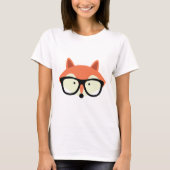 Cute Hipster Red Fox T-shirt (Voorkant)