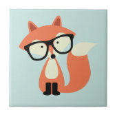 Cute Hipster Red Fox Tegeltje (Voorkant)