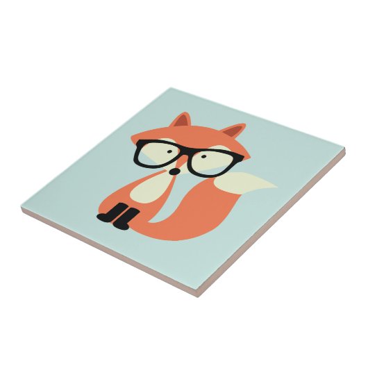 Cute Hipster Red Fox Tegeltje (Zijkant)