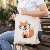 Cute Hipster Red Fox Tote Bag