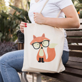 Cute Hipster Red Fox Tote Bag