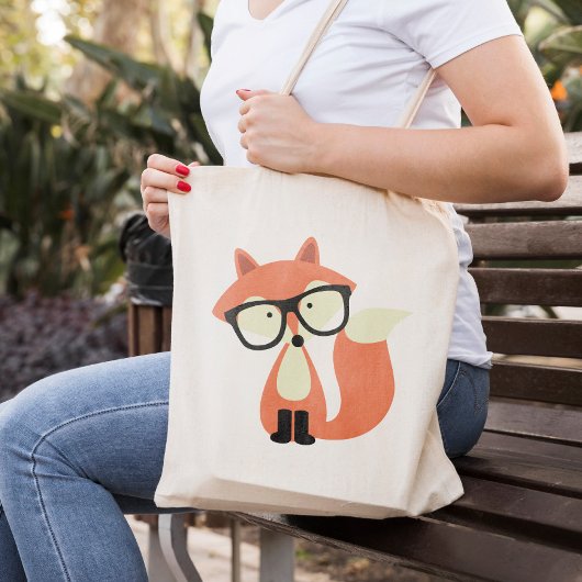 Cute Hipster Red Fox Tote Bag
