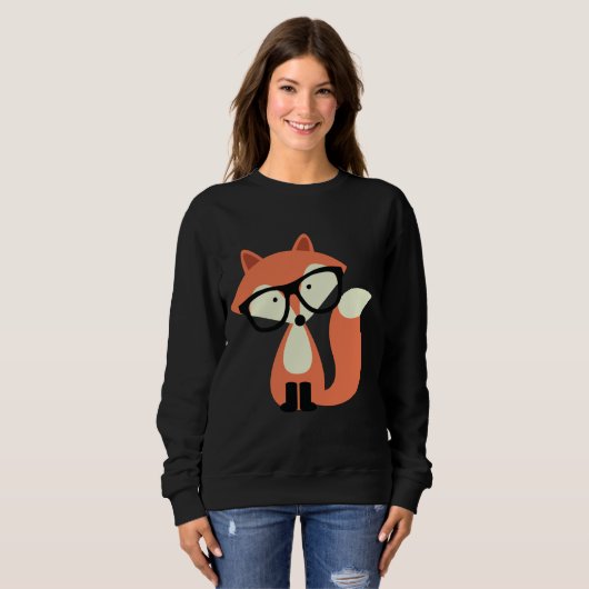Cute Hipster Red Fox Trui (Voorkant volledig)