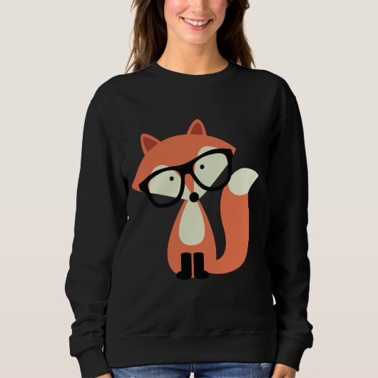Cute Hipster Red Fox Trui (Voorkant)