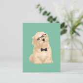 Cute Hipster Reddish Havanese Puppy for Hondenlief Briefkaart (Staand voorkant)