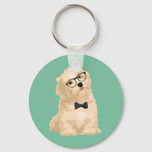 Cute Hipster Reddish Havanese Puppy for Hondenlief Sleutelhanger