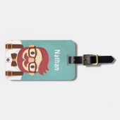 Cute Hipster Snorbaard Heren Bagage Label (Voorkant horizontaal)