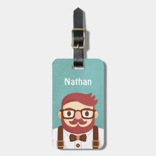 Cute Hipster Snorbaard Heren Bagage Label
