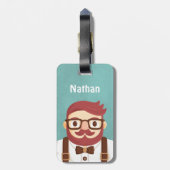 Cute Hipster Snorbaard Heren Bagage Label (Achterkant verticaal)