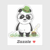 Cute Hipster St Patricks Day Panda Beer Tekening Sticker (Vel)