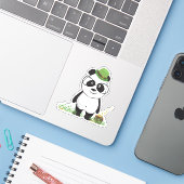 Cute Hipster St Patricks Day Panda Beer Tekening Sticker (Laptop met iPhone)