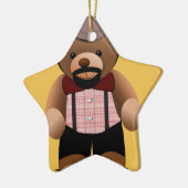 Cute Hipster Teddy Bear met baard Keramisch Ornament (Links)