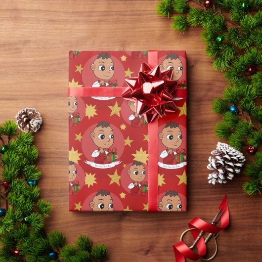Cute Hispanic baby cartoon Cadeaupapier (Feestdagen Geschenken)