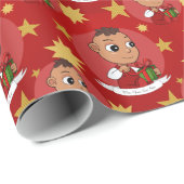 Cute Hispanic baby cartoon Cadeaupapier (Rol Hoek)