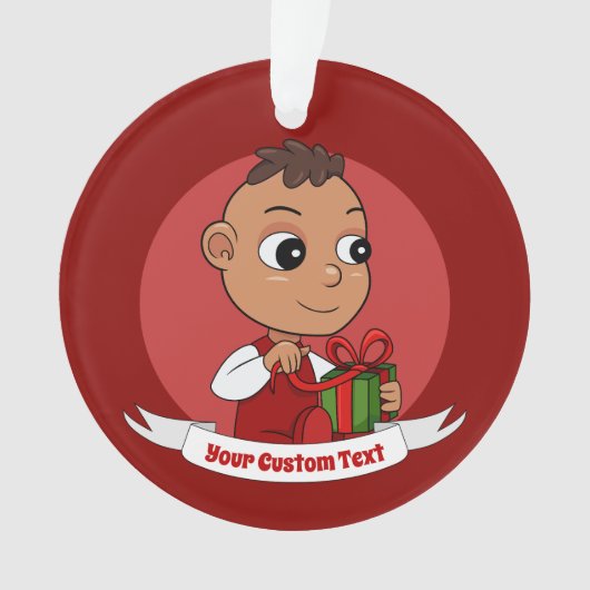 Cute Hispanic baby cartoon Ornament (voorkant)