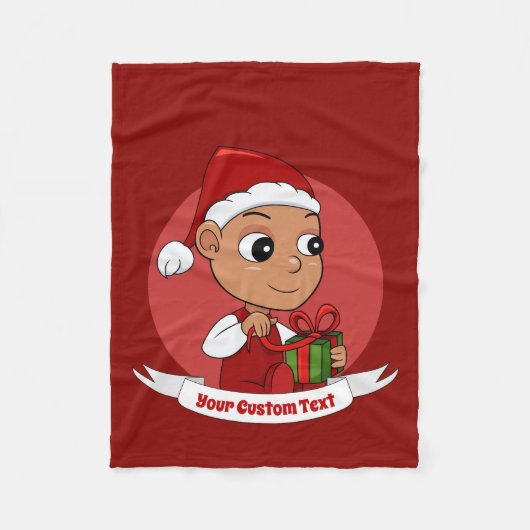 Cute Hispanic baby met een cartoon voor kerstpet Fleece Deken (Voorkant)