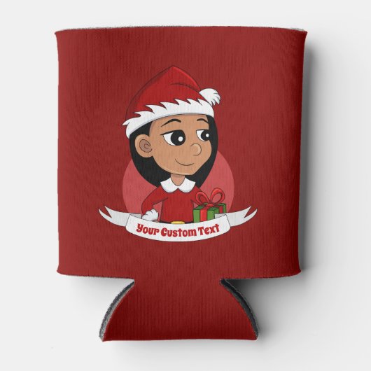 Cute Hispanic girl met lang zwart haar Blikjeskoeler (Voorkant)