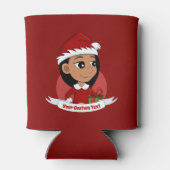 Cute Hispanic girl met lang zwart haar Blikjeskoeler (Achterkant)