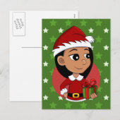 Cute Hispanic girl met lang zwart haar Feestdagenkaart (Voorkant / Achterkant)