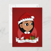 Cute Hispanic girl met lang zwart haar Feestdagenkaart (Voorkant / Achterkant)