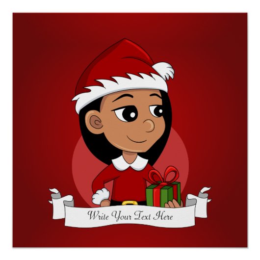 Cute Hispanic girl met lang zwart haar Perfect Poster (Voorkant)