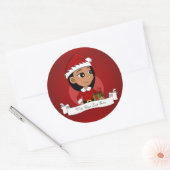 Cute Hispanic girl met lang zwart haar Ronde Sticker (Envelop)