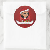 Cute Hispanic girl met lang zwart haar Ronde Sticker (Tas)