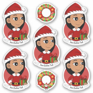 Cute Hispanic girl met lang zwart haar Sticker