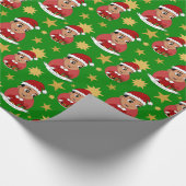 Cute Hispanic Kerstboy cartoon Cadeaupapier (Hoek)