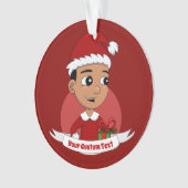 Cute Hispanic Kerstboy cartoon Ornament (voorkant)