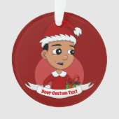 Cute Hispanic Kerstboy cartoon Ornament (voorkant)