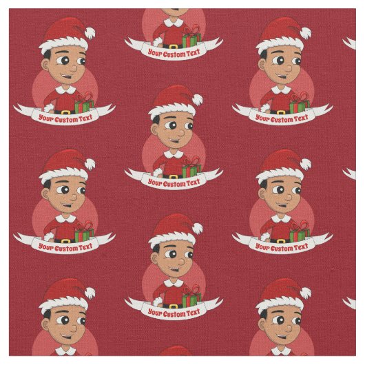 Cute Hispanic Kerstboy cartoon Stof (Close Up)