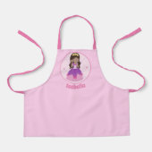 Cute Hispanic Princess Girl Pink Custom Kinder Schort (Voorkant)
