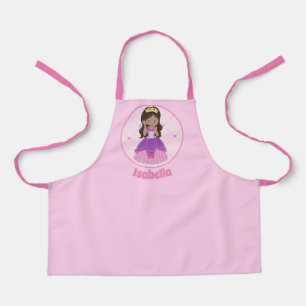 Cute Hispanic Princess Girl Pink Custom Kinder Schort