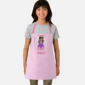 Cute Hispanic Princess Girl Pink Custom Kinder Schort (Insitu)