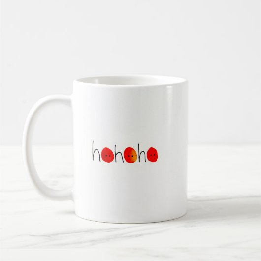 Cute Ho Ho Ho Red Nose met de hand geschilderde Ke Koffiemok (Links)