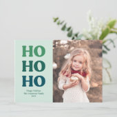 Cute Ho Ho Retro type Kerstmis | Groen Feestdagenkaart (Staand voorkant)