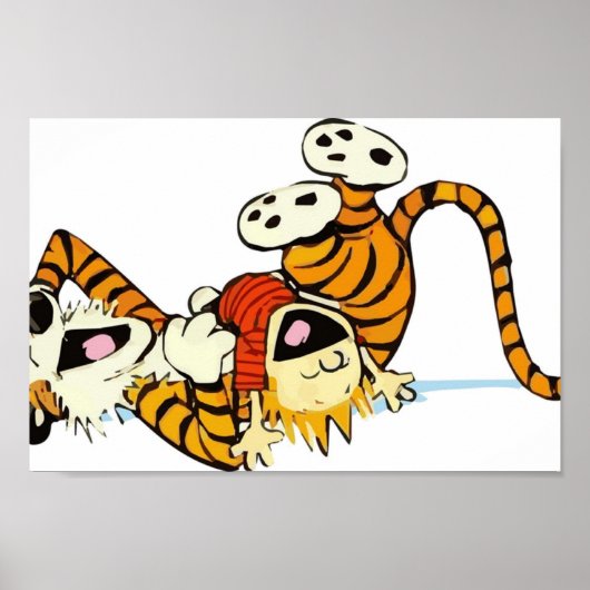 Cute Hobbes die lachen op de grondwerkhemden Poster (Voorkant)
