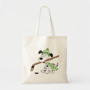 Cute Hockey Dog Kinder Youth Tote Bag