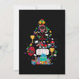 Cute Hockey-kerstsierboom Funny Gift Boy Feestdagenkaart