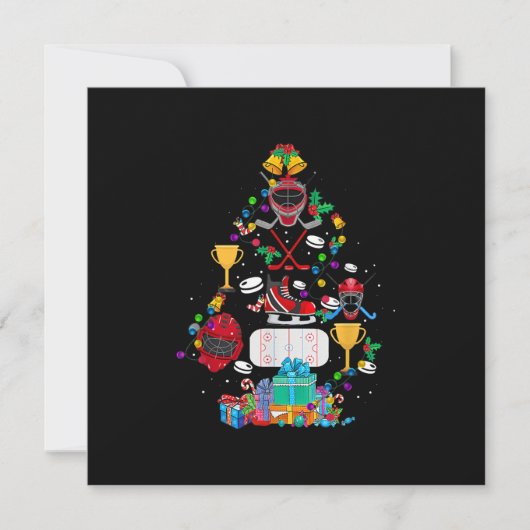 Cute Hockey-kerstsierboom Funny Gift Boy Kaart (Voorkant)