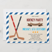 Cute hockey party Invitation Kaart (Voorkant)