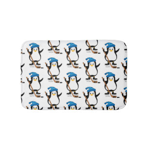 Cute Hockey Penguin met Hockey Stick Badmat